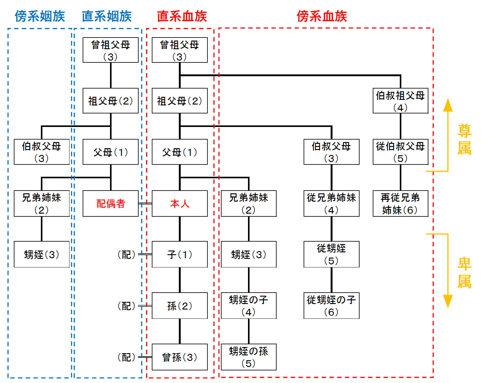 図解 親等の数え方を丁寧に 叔父やいとこ 兄弟等 易しく解説